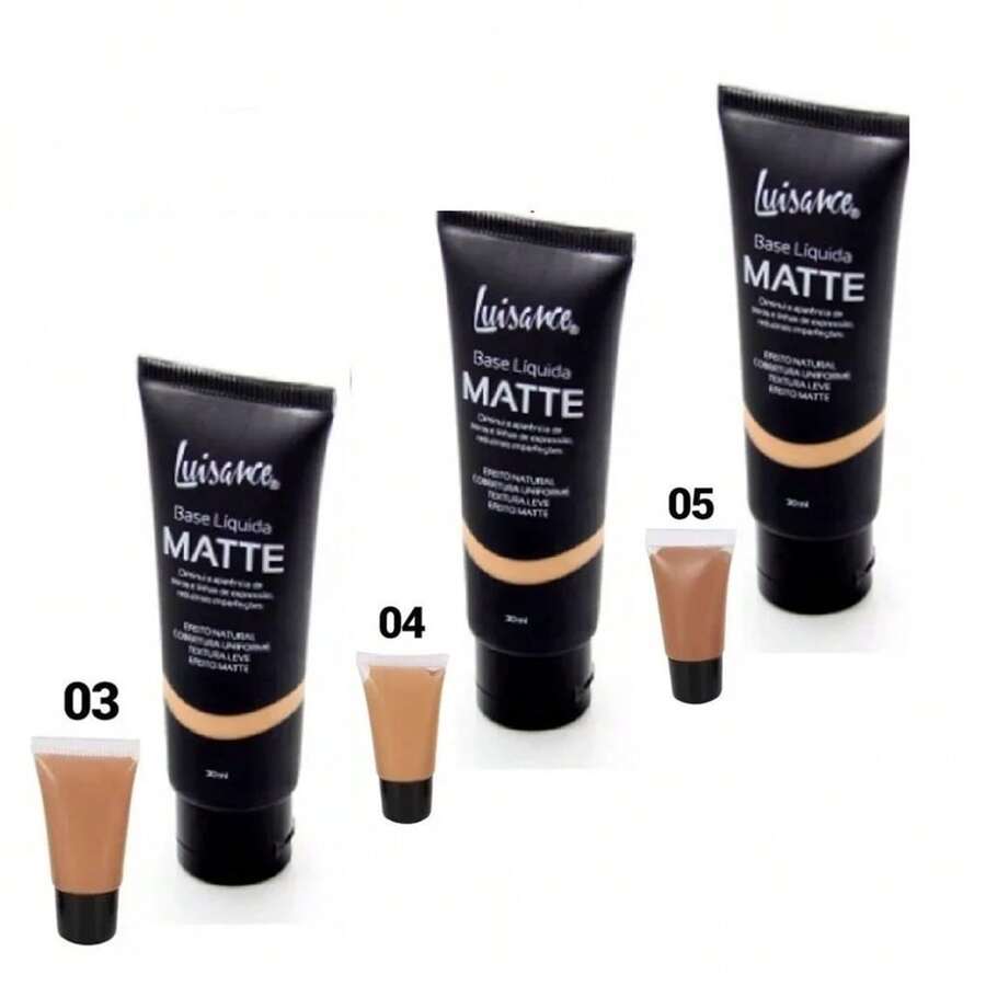 Kit With 3 Matte Liquid Foundation Luisance L5001 5 Colors - Color 03+04+05 Minimiza la apariencia de poros y líneas de expresión - Ver 1