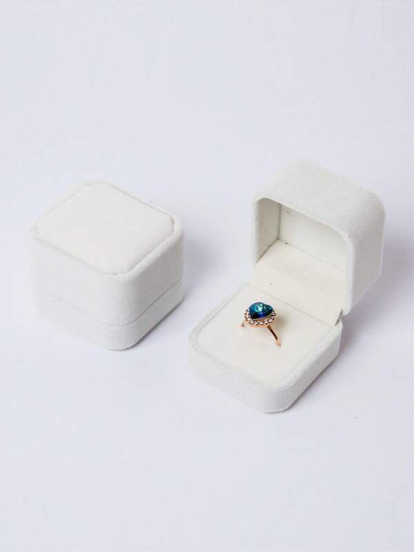 1 pieza Caja de almacenamiento de anillos de joyería, caja de almacenamiento de viaje de joyería, soporte de exhibición, caja para anillos, aretes y collares, organizador multifuncional de escritorio, adecuado para propuestas, bodas, compromisos, Navidad, necesidad de verano para mujeres, organizador de almacenamiento, regalo de viaje