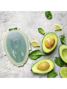 1 个可重复使用的牛油果保鲜盒 - 牛油果储存容器，塑料翻盖设计，冰箱食品保鲜盒，用于保持牛油果新鲜，理想的冰箱储存工具，厨房工具