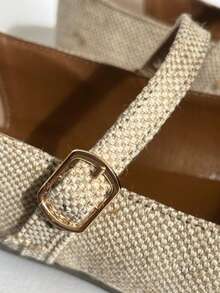 Sandalias planas tipo merceditas - Beis - Ver 3