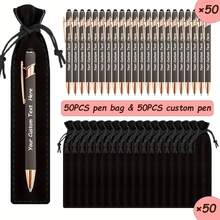 (Customized) 50 Customized Luxury Soft-Touch Fountain Pens, Including 50 Black Pen Cases, Rubber Ballpoint Pens, Personalized Writing Instruments, Suitable For Engraving Names And Company Websites, Customized Luxury Fountain Pens, Personalized Writing Instruments, Suitable For Men, Anniversaries, Christmas, School Supplies, Birthday Gifts,,Back To School,School Supplies,Shop Back To School . - Multicolor - View 20