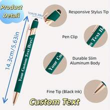 Customized Luxury Soft-Touch Ballpoint Pens With Black Pencil Cases - Personalized Writing Tools, Suitable Names And Company Websites, Perfect Gifts For Men, Anniversaries, Birthdays, And Graduation Season Presents,New Job, Office Supplies - Multicolor - View 6