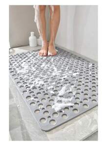 Drainage Hole Bath Mat Non-Slip Bath Mat Easy To Clean Drainage Hole And Suction Cup Bathtub Mat Bathroom Accessories Back To School