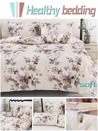 3 件套涤纶印花床上用品套装，亲肤柔软被套卧室酒店套装（1 个被套 + 2 个枕套）。仅被套和枕套，不含填充物。