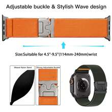Elastic Sport Bands Compatible With Apple Watch Ultra1/2 Bands 49mm 46mm 45mm 44mm 42mm 41mm 40mm 38mm Men Women,Parachute Buckle Stretchy Nylon Wide Strap Wristband Compatible With IWatch Series 11 10 9 8 7 6 5 4 3 SE 2 1