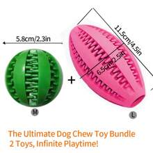 Pet Dog Chew Toys Teeth Cleaning Snack Ball Pet Dog Toy Ball Natural Rubber Super Tough Interactive Bouncy Pet Supplies