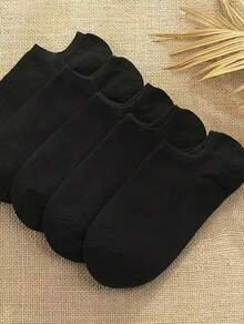 Kit 3 6 12 Pares Meias-Cano Curto Unisex Algodão e poliester 35-40 - Preto - Visão 1