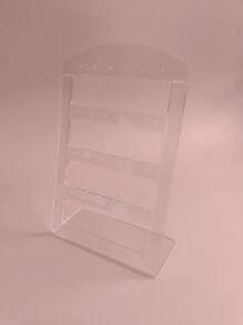 Folding Z 1pc Jewelry Holder Organizer Earring Organizer With 24 Holes Jewelry Display Storage,Solid Color L-Shaped Acrylic Jewelry Display Stand, Modern & Simple Plastic Earrings Storage Rack For Stud Earring Collection, For Woman Gifts Earring Back To School