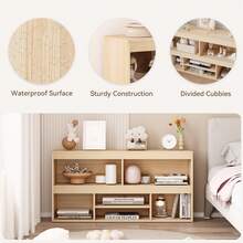 Huisuilinss Toy Storage Organizer,5 Cube Kids Bookshelf,Wood Storage Cabinet,Kids Bookcase,Children's Toy Shelf For Boys Girls Playroom Classroom Nursery Kids Room Hallway - Wood color - View 5