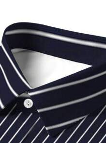 Men Clothes Long Sleeve Casual Stripe Shirt Fashion Top, Fall