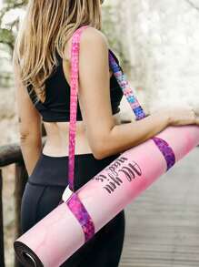 1PC Yoga Mat Back Strap, Exercise Mat Storage, Blue, Iridium, Dreamy Seven-Color Checkered, Retro Pink Flower, Double-Layer Chain, Multi-Color Binding Strap, Storage Strap, Binding Rope Yoga Stretching Strap, Portable Yoga Shoulder Strap, Fitness Exercise, Festival Gift