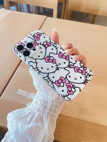 1pc Sanrio Cute Cartoon Hello Kitty Design Transparent Anti-Slip Shock-Proof TPU Phone Case For IPhone 16/16Plus/16Pro/16Promax, IPhone 15/15Plus/15Pro/15Promax, IPhone 14/14Plus/14Pro/14Pro Max, IPhone 13MINI/13/13Pro - Multicolor - View 3