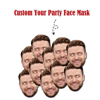 1/3/6 Pcs Personalised Photo Face Masks - Diy Or Ready To Wear - Custom Kits For Hen Do, Stag Do, Birthday Party Fancy Dress Christmas Gifts/Christmas Gift Christmas Decorations Home Boys Gifts Gifts For Girls Personalised Gifts For Kids Christmas Decorations Halloween Accessories Birthday Decorations Christmas Decorations,Birthday Gift