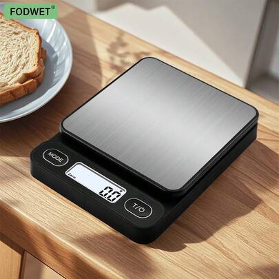 3kg/0,01g Balança Digital de Alta Precisão e Grande Capacidade com Função Tara e Conversão de Unidade, Balança de Cozinha Compacta e Portátil para Panificação, Sobremesas, Preparo de Café, Dietas Saudáveis (Baterias Não Inclusas)