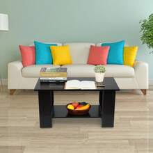 Multi Function Coffee Table Living Room Furniture Modern Design Livingroom Decor (Black) - Black - View 9