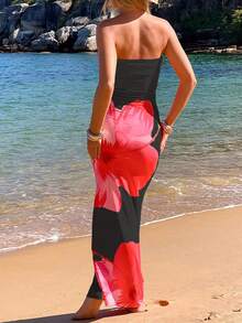 فستان نسائي أنيق للصيف، للإجازات، للحفلات، مطبوع بالأزهار بتصميم أنبوبي، فستان التنين مناسب للعمل والمكتب في أي وقت