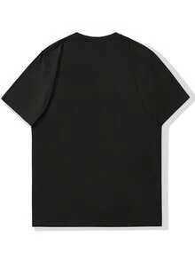 Camiseta Casual para Hombre con Logo de Capitol Records - Cuello Redondo, Ajuste Regular, Ligera Elasticidad, Tejido de Punto, 180g/m² - Camiseta de Color Sólido de Verano para Adultos - Negro - Ver 4