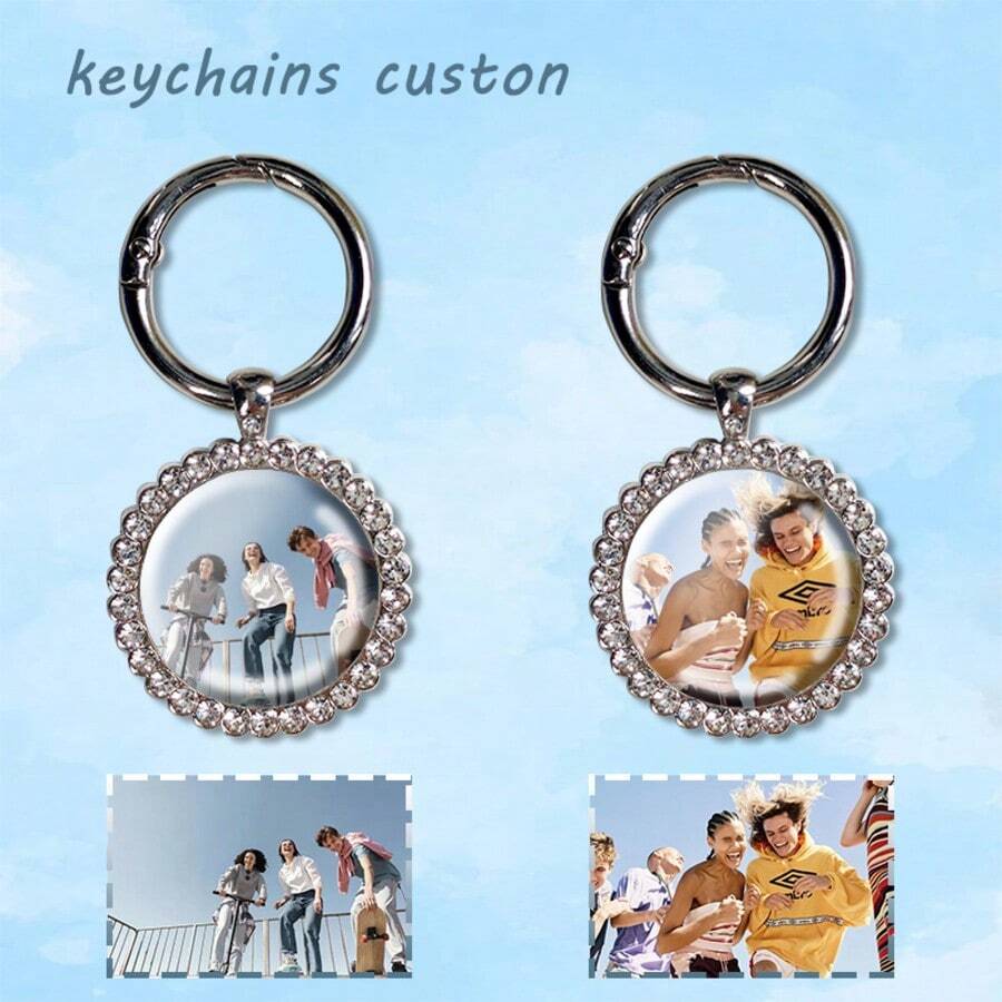 Personalized Shiny Round Zinc Alloy Keychain, Convenient Carry, Holiday/Memorial Gift, Customized Design