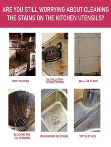 jakehoe 120ml 1set Multi-Purpose Kitchen Cleaner, Removes Strong Grease, Oil Stains And Grime On Tiles, Range Hoods, Kitchen Utensils, Appliances And Surfaces - Màu Hồng baby - Xem 4