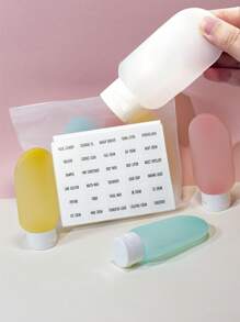 1 pièce Étiquette transparente de bouteille/sac portable de voyage pour crèmes, BB et stickers d'identification de boîtes de gel douche, de shampooing, de crème pour le visage, étanches et anti-salissures.