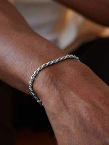 1pc/2pcs Set Stainless Steel Simple Men's Bracelet, Sports & Casual, Waterproof & Won't Fade, Minimalist Design - Multicolor - View 19