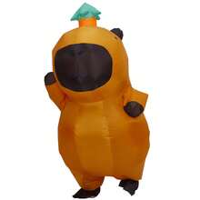 Trang phục bơm hơi cho người lớn Capybara dễ thương tròn Capybara Polyester Capybara trang phục bơm hơi, thích hợp cho lễ hội Halloween nhiều hoạt động và tiệc tùng khác nhau - Bao gồm quạt và hộp pin (Không bao gồm pin) - màu nâu - Xem 8