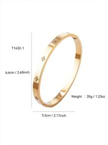 TONSI 1 pieza Brazalete con baño de oro de 18K y elementos de circonita cúbica, empaquetado en caja de regalo para joyería, mejor regalo de cumpleaños/festividad para mujeres