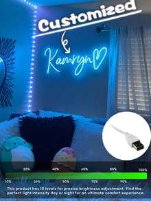 1件定制派对礼品霓虹灯，周年纪念日和节日的最佳装饰礼物，USB供电，LED亮度可调，安装简便，适用于生日、卧室、新年、派对装饰、情人节、婚礼季，多功能，可定制，个性化，独一无二，家居、花园、办公室、周年纪念日、情人节、母亲节、生日、父亲节、毕业典礼、婚礼、乔迁之喜、家居装饰，图案印刷