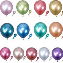Metallic Latex Balloon Balloon 50 Units - Size 12 Different Colors - Magenta - View 5