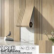 1 卷全新设计自粘式 3D 木纹墙板 - 加厚、耐磨、木纹墙贴、易于安装、适合 DIY 项目、适用于客厅、卧室、厨房、浴室和其他室内墙面装饰、可水洗 - 彩色 - 查看 12