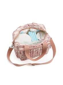 1pc Quilted Ditsy Floral Crossbody Tote Bag, Suitable For Strollers