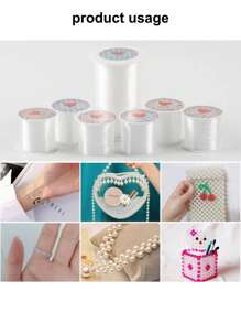 1 pièce Cordon de nylon transparent de 0,2-0,6 mm pour le DIY, ligne de cristal sans élasticité pour la fabrication de bracelets, fil de pêche en gros (fil inélastique)