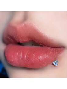 1/4pcs Minimalist Spiral Auroras Heart Shape Holographic Lip Stud, Cartilage Earrings, European & American Style Body Piercing Jewelry, Suitable For Daily Wear