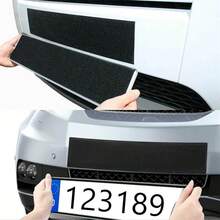 New Unique Frameless License Plate Holder Harmless Polyester Adhesive Number Plate Holder Number Car Accessories 2023 - Black - View 1