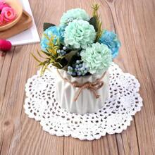 2/4 Peças Toalhinhas de Crochê Vintage Redondas de 8 Polegadas, Rendas de Tapete de Mesa Tricotadas, Conjunto de Toalha de Mesa Artesanal, Bordas Caneladas para Decoração Diária Doméstica, Decoração de Mesa para Casamento e Feriados