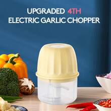 1 Electric Mini Garlic Chopper, 100ML Food Chopper Garlic Mincer USB, Vegetable Chopper, Onion Chopper, Portable Small Food Processor For Garlic, Ginger, Chili, Vegetables, Chop, Mince, & Blend In Seconds-Your Kitchen's New Best Friend - Màu Mù tạt vàng - Xem 3