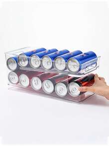 1/3/4 Set, Beverage Pusher Drink Propeller, Refrigerator Bottle And Can Storage Box, Self -Propelled Soda Can Dispenser With Upgraded Double-Layer Partition Board And Positioning Buckle, Kitchen Supplies, Closet Organizers And Storage, Desk Organizer