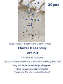 100件/套 懸掛花卉花環套裝 DIY 天花板花卉裝飾套裝 DIY 花卉窗簾材料 人造花吊飾裝飾 漂浮花牆掛飾 背景攝影設計 藍色主題 婚禮 生日 房間裝飾 - 彩色 - 查看 13