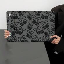 1 款灰色平板电脑保护套，樱桃蝴蝶结图案，简约翻盖设计，时尚甜美，酷炫风格。这款平板电脑保护套带有笔槽，兼容 iPad 10.9/10.2/Air 第五代/Pro 11/第十代/9.7/Air 2/iPad（第七代）/iPad（第八代）/iPad Air 4/5/iPad Pro 11/iPad 第十代 10.9 英寸（2022 款）智能保护套/iPad Air 13（M3 2025 款）/iPad Air 11（M3 2025 款）/iPad Air 11（M3 2025 款）/iPad 11（A16 2025 款）/Galaxy Tab S10+/S9/A9，具备自动休眠/唤醒功能。 - 彩色 - 查看 3