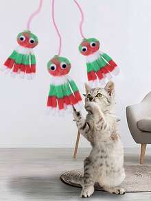 1件/彩色可爱章鱼形猫咪毛绒玩具，宠物玩具，猫咪逗趣玩具，猫咪玩具，毛绒猫咪玩具悬挂猫咪玩具可爱章鱼，猫咪玩具，猫咪必需品，宠物自娱猫薄荷玩具，注意：所有颜色均为彩色。主打彩色为主要款式。所有款式均为颜色布局，颜色分布略有不同，例如紫色为紫色款式。 - 彩色 - 查看 3