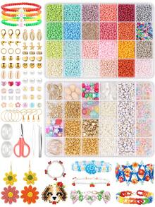 7442/7857pcs 3mm Multicolor Assorted Set, Glass Seed Beads Small Craft Beads For Jewelry Making DIY Bracelet Necklace Ring And Other Decors Handmade Craft Supplies - 3 mM GLASS BEADS SET - View 4