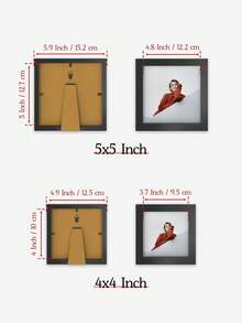 XXBANZHUAN 多种尺寸方形相框：30x30厘米/25x25厘米/20x20厘米/15x15厘米/13x13厘米/10x10厘米 | 6种现代饰面（哑光黑/浅木色/棕色/金色/白橡木色/米色） | 防碎高清亚克力玻璃，配有锯齿挂钩，方便墙面安装 | 适用于家居、办公室墙面和桌面展示 | 婚礼、生日、乔迁之喜的独特礼物