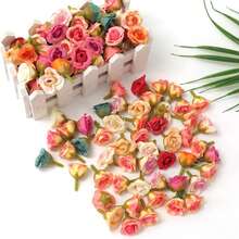 20Pcs 2cm Mini Rose Artificial Flowers Heads For Home Decor Wedding Decoration Fake Flowers DIY Wreath Scrapbook Gifts Accessory