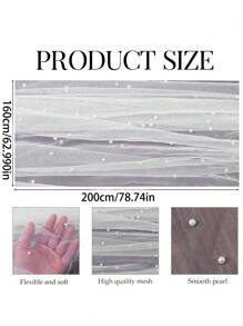 1Pc White Pearl Tulle Decorative Tablecloth,Boho Rustic Cheese Cloth Table Runner For Baby Shower Decoration Wedding Easter Summer Table Runner Baby Shower Family Decorations Gifts