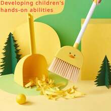 escoba recogedor de PP de calidad alimentaria para niños, juego de tres piezas, herramientas de limpieza de barrido para bebés, Combo de juguetes para niños pequeños de tamaño pequeño FGWF - juegos de 2 piezas - Ver 3