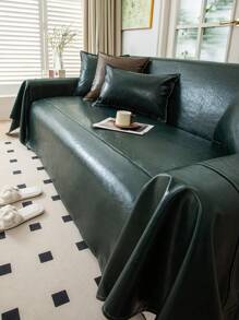 1pc Waterproof & Anti-Scratch Oil-Wax Leather Sofa Slipcover, All-Season Sofa Protector, Universally-Fitted Sofa Cover