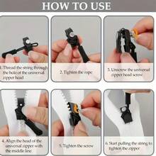 24 件拉链滑块拉链头替换套件，多用途可拆卸拉链头，拉链修理套件适合夹克包行李箱，无需工具，有大、中、小号可供选择