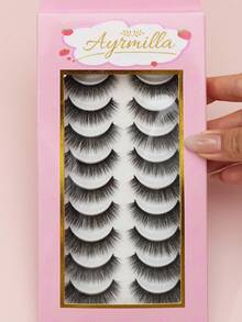 10 Pairs Eyelashes Of Natural False Eyelashes Fluffy Soft Dramatic 3D Mink Eye Multi-Layer Mascara Short Thick Extension Bulk False Eyelashes Black Thin Long Eyelashes 3D Mink Lashes Long Wispy Eyelashes - Natural Lashes - View 7