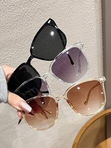 Popular Design Hot Girl Style Perfect Best Friend Style 3-4pcs Square Plastic Full Frame Fashion Eyeglasses Combination,For Women-Vacation Outfits,Street Snap,Musical Festival,Party Fashion Accessories Suitable For All Face Shapes Color Blocking Boho Vacay Vacay Vibes For Summer Beach Vacation,Outdoor,Travel - Multicolor - View 8