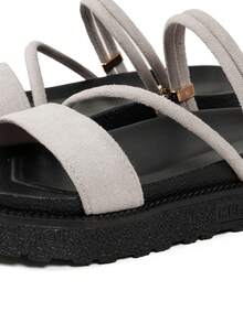 Papuci anti-alunecare cu talpă groasă noi, pantofi de plajă cu fund moale în aer liber la modă, șlapi pentru femei cu decor metalic